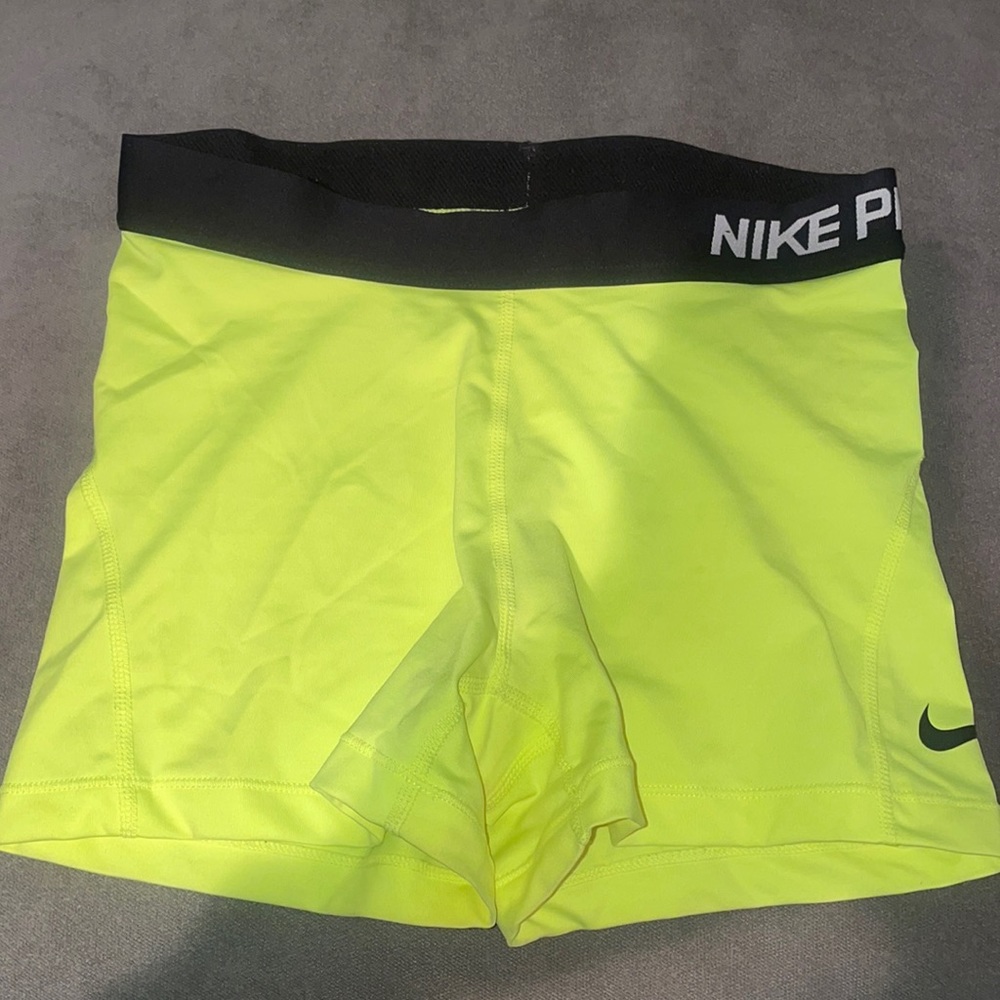 Medium Neon Yellow Nike Pro DriFit Shorts Gem